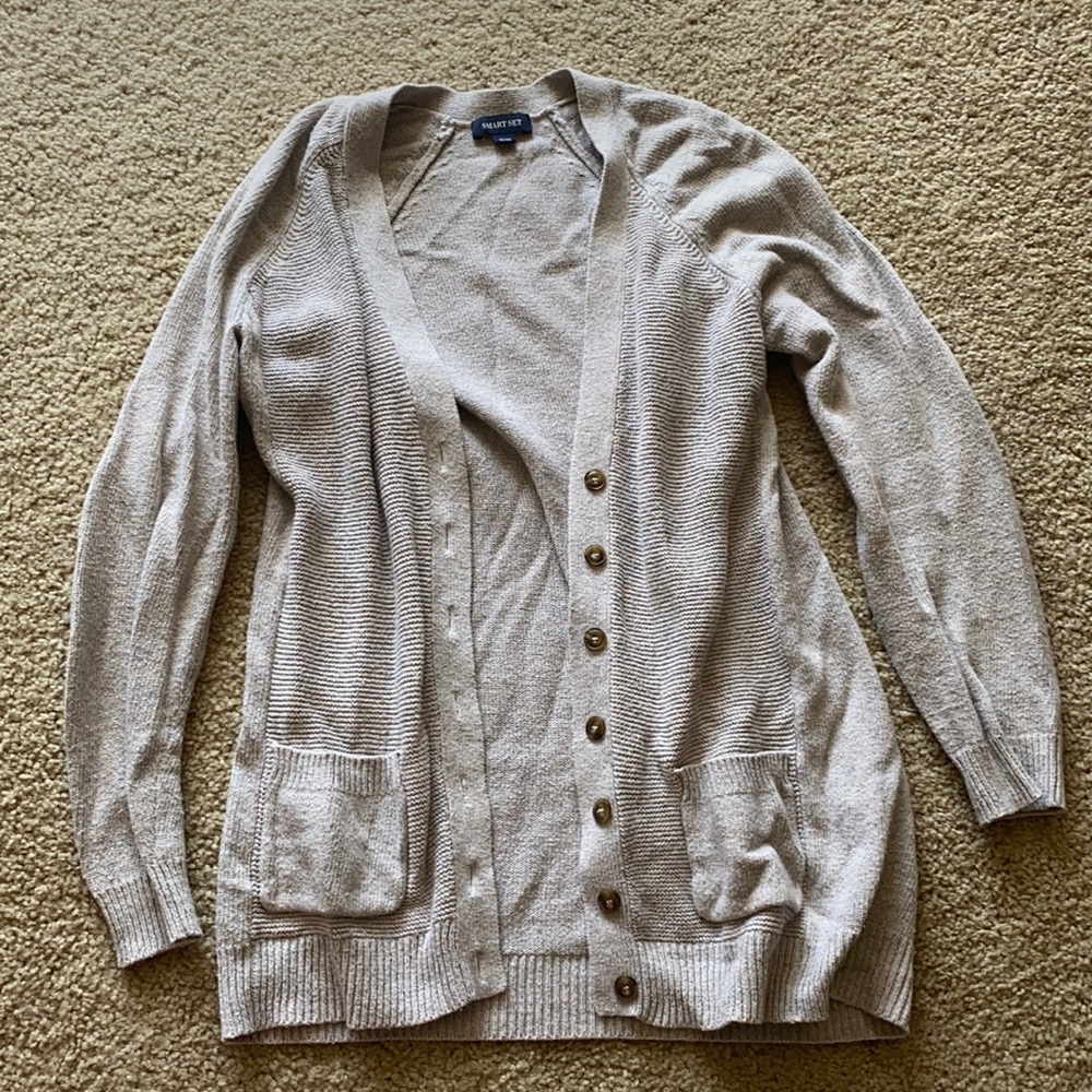 Oatmeal Relaxed Fit Cardigan